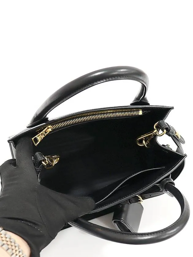 1BA156 Black Saffiano Cuir Monochrome Small Top Handle 2WAY