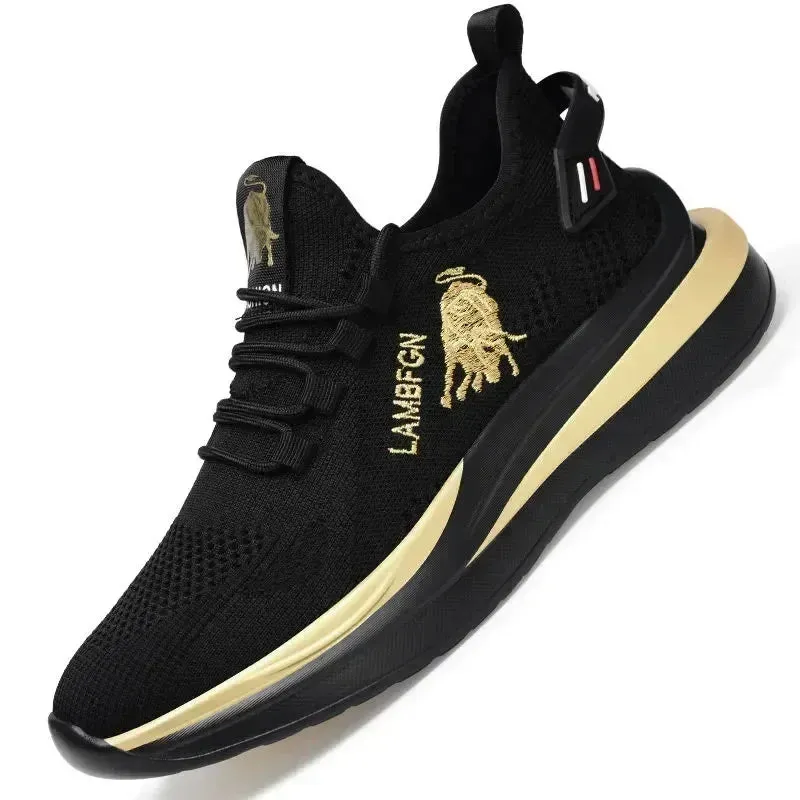 1Pair Big Size Sneakers Shoes for Men Lightweight Breathable Running Walking Male Footwear Soft Sole Lace-up Shoes Man Scarpe