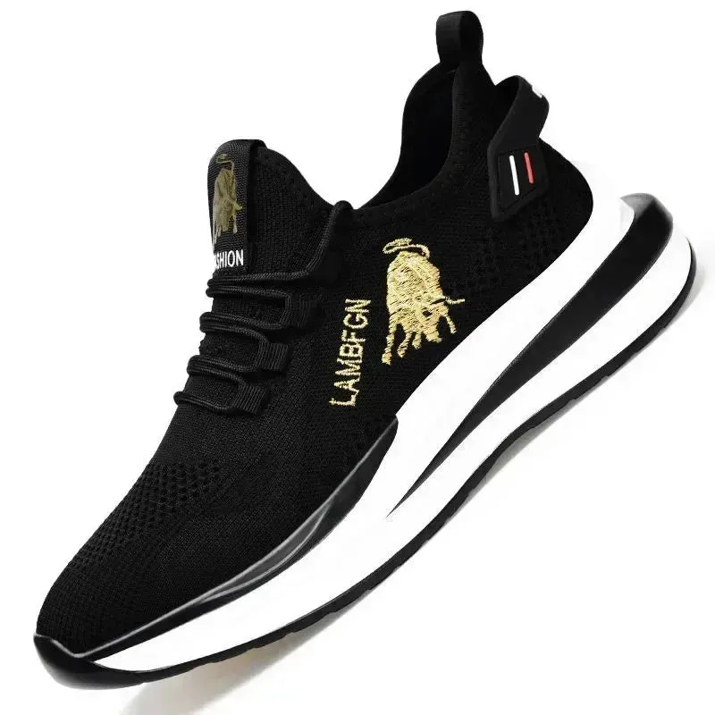 1Pair Big Size Sneakers Shoes for Men Lightweight Breathable Running Walking Male Footwear Soft Sole Lace-up Shoes Man Scarpe