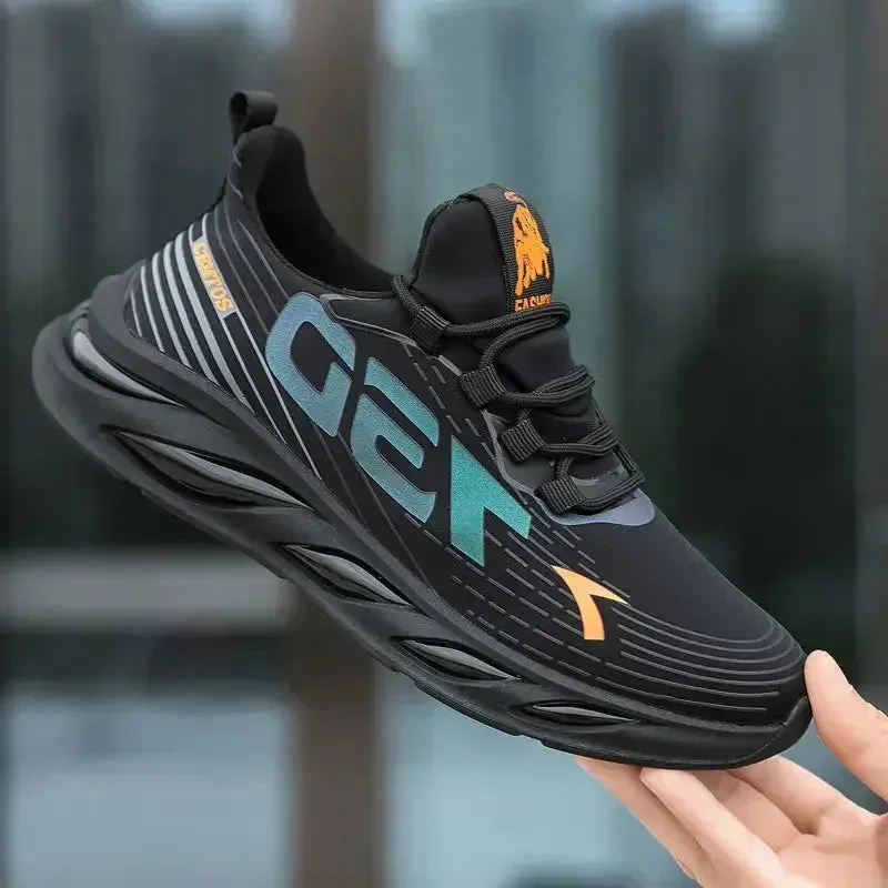 1Pair Big Size Sneakers Shoes for Men Lightweight Breathable Running Walking Male Footwear Soft Sole Lace-up Shoes Man Scarpe