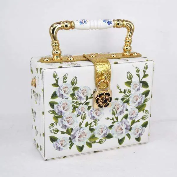 22 Designs, Rectangle Diamond evening flower Clutch bling Bags