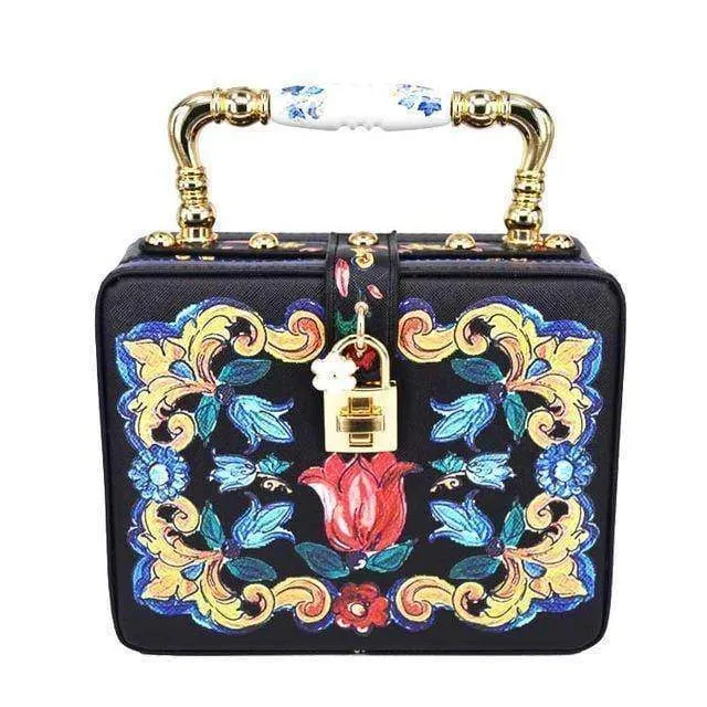 22 Designs, Rectangle Diamond evening flower Clutch bling Bags
