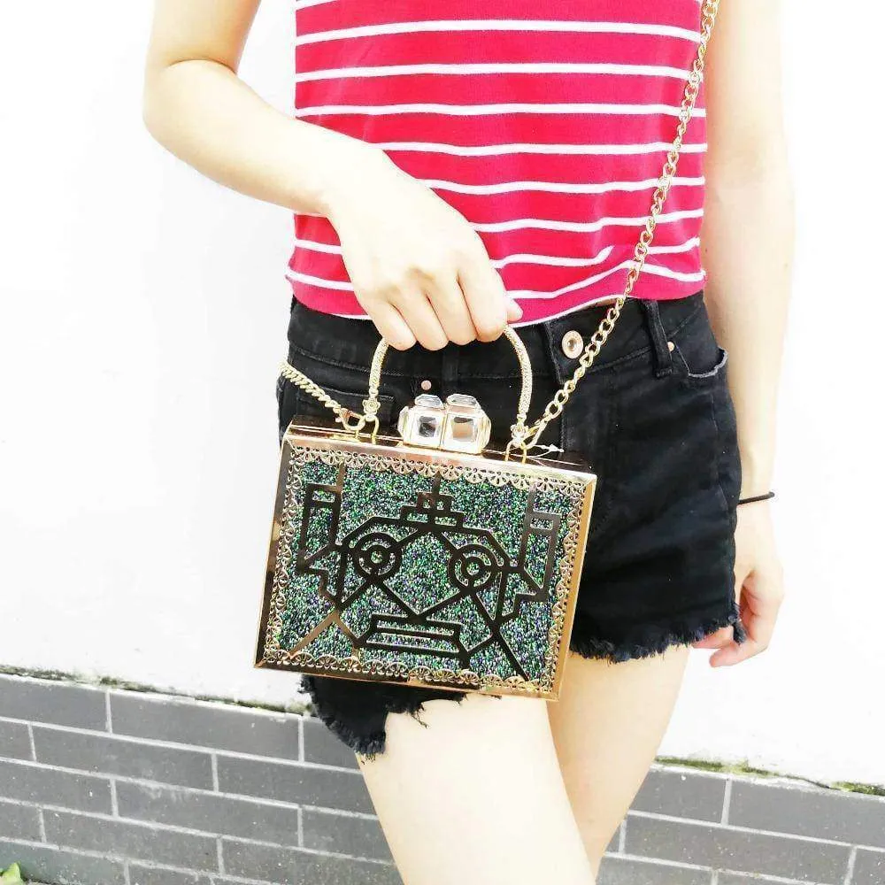 22 Designs, Rectangle Diamond evening flower Clutch bling Bags