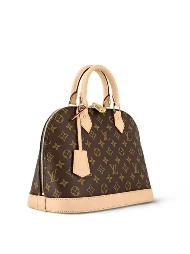 Alma Monogram Canvas Tote Bag Brown