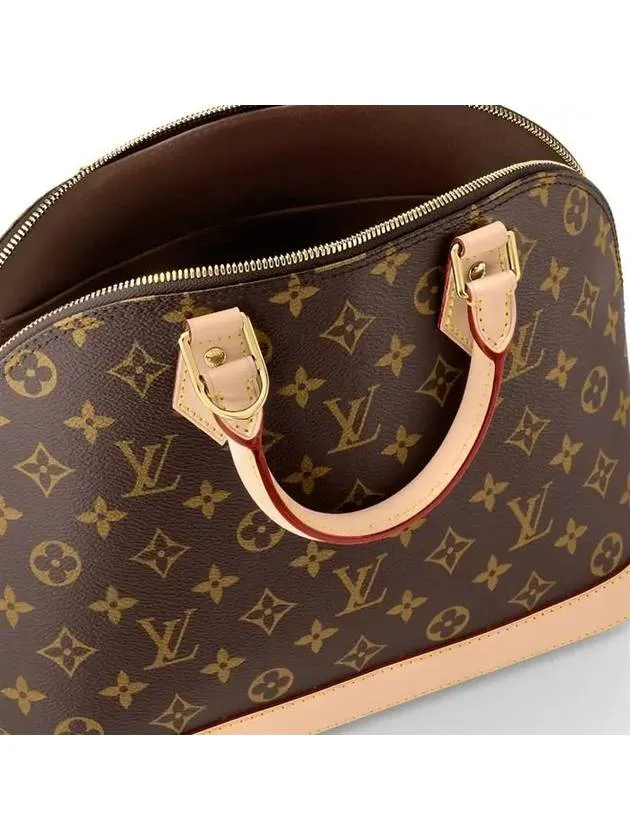 Alma Monogram Canvas Tote Bag Brown