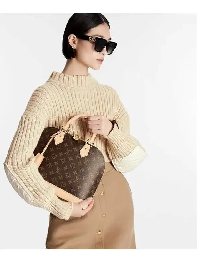 Alma Monogram Canvas Tote Bag Brown