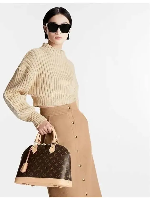 Alma Monogram Canvas Tote Bag Brown