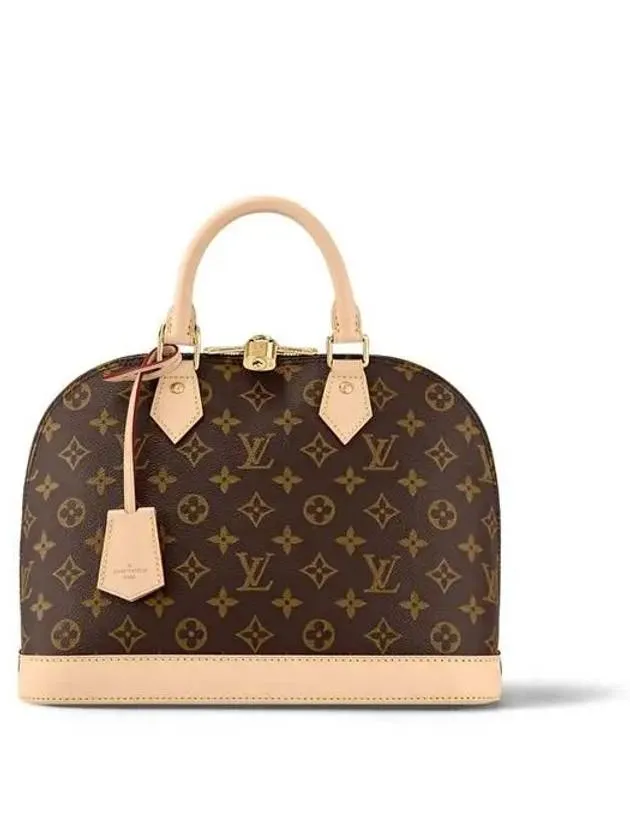 Alma Monogram Canvas Tote Bag Brown