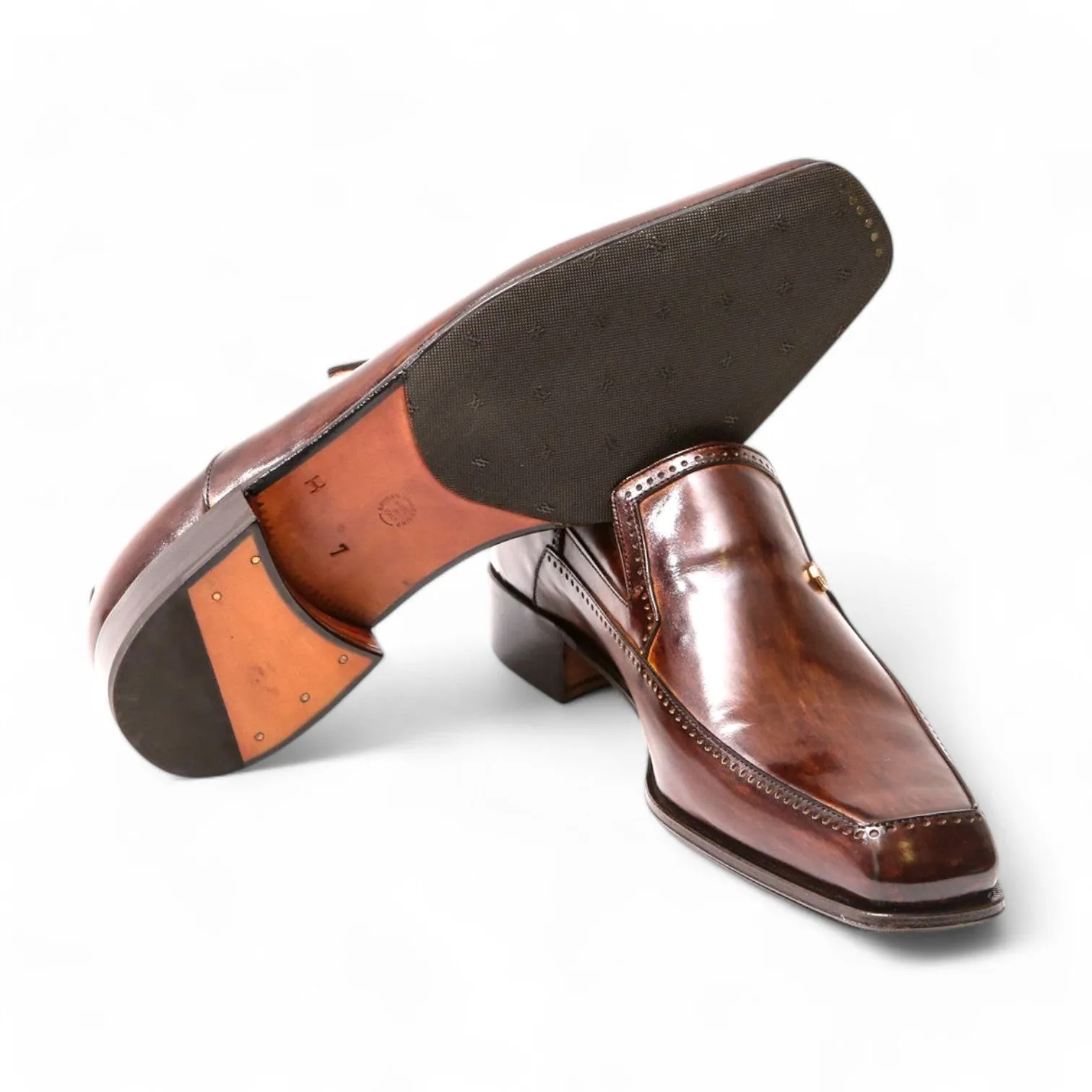 Artioli Cornelio Men's Shoes Patina Calf-Skin Leather Loafers (ART1071)