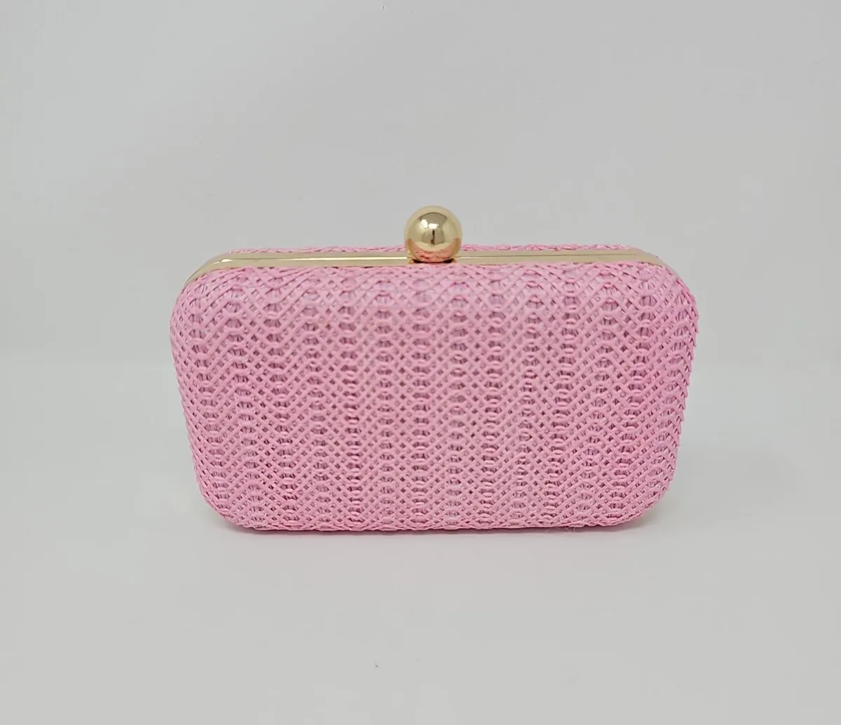 Baby Pink Knit Clutch Bag