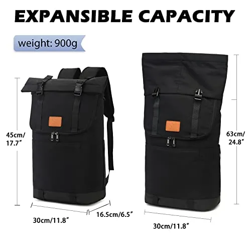 Backpack Large Laptop Backpack 15.6 inch Rolltop Backpacks Waterproof Daypacks Hand Luggage Airplane, School Backpack Travel Backpack for Business Work Outdoor Travel