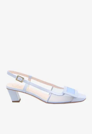 Belle Vivier 45 Leather and Mesh Slingback Pumps