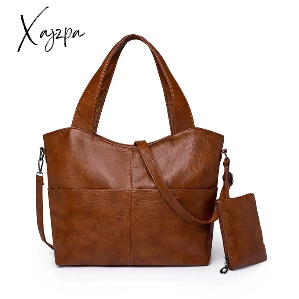 Big Black Shoulder Bags for Women Large Hobo Shopper Sac Solid Color Quality Soft Leather Crossbody Handbag Lady Travel Tote Bag