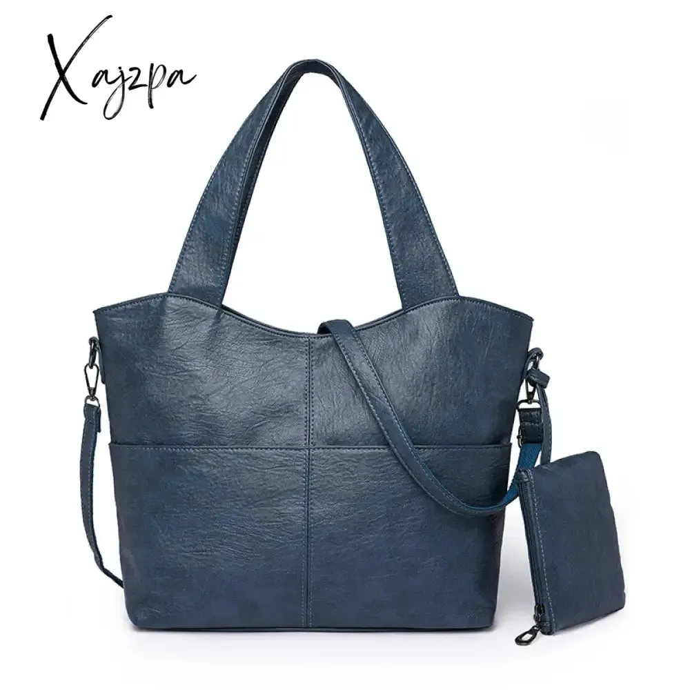 Big Black Shoulder Bags for Women Large Hobo Shopper Sac Solid Color Quality Soft Leather Crossbody Handbag Lady Travel Tote Bag