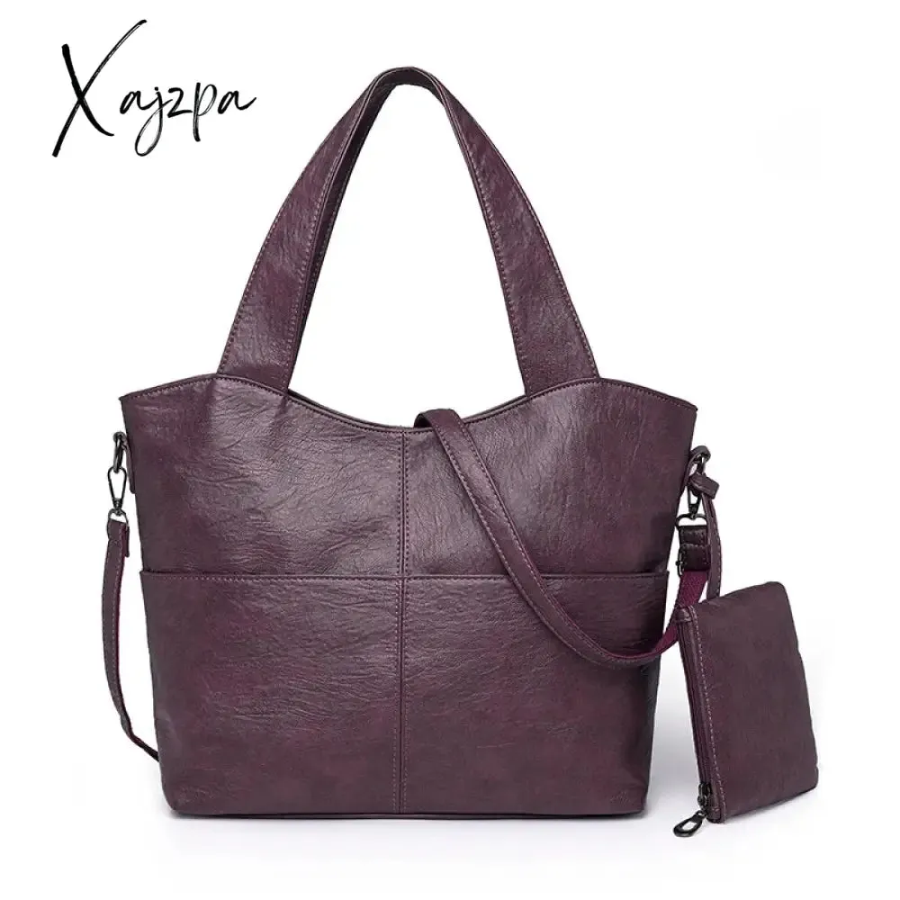 Big Black Shoulder Bags for Women Large Hobo Shopper Sac Solid Color Quality Soft Leather Crossbody Handbag Lady Travel Tote Bag