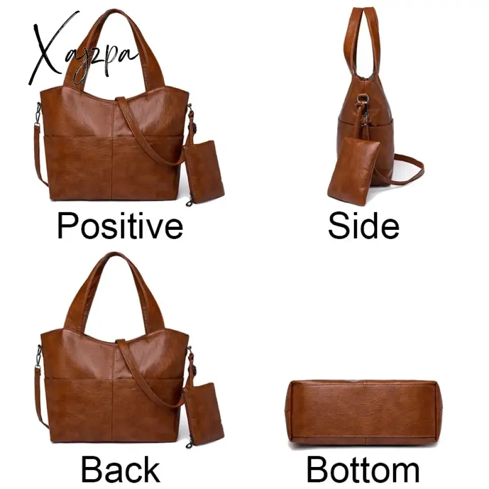 Big Black Shoulder Bags for Women Large Hobo Shopper Sac Solid Color Quality Soft Leather Crossbody Handbag Lady Travel Tote Bag