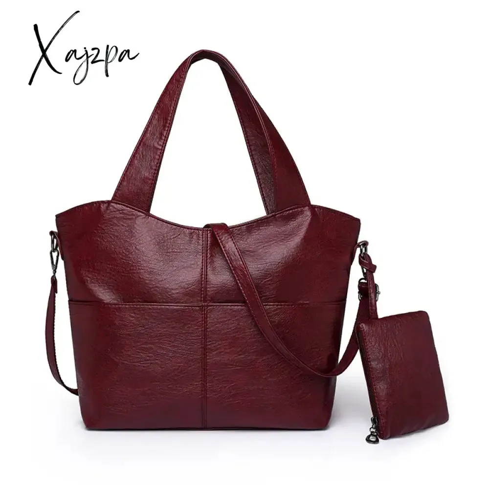 Big Black Shoulder Bags for Women Large Hobo Shopper Sac Solid Color Quality Soft Leather Crossbody Handbag Lady Travel Tote Bag