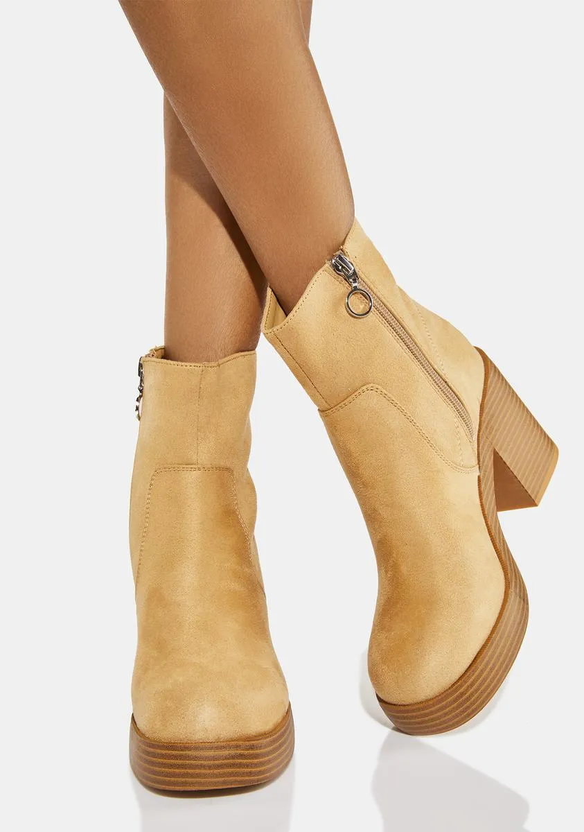 Camel Groovy Ankle Boots