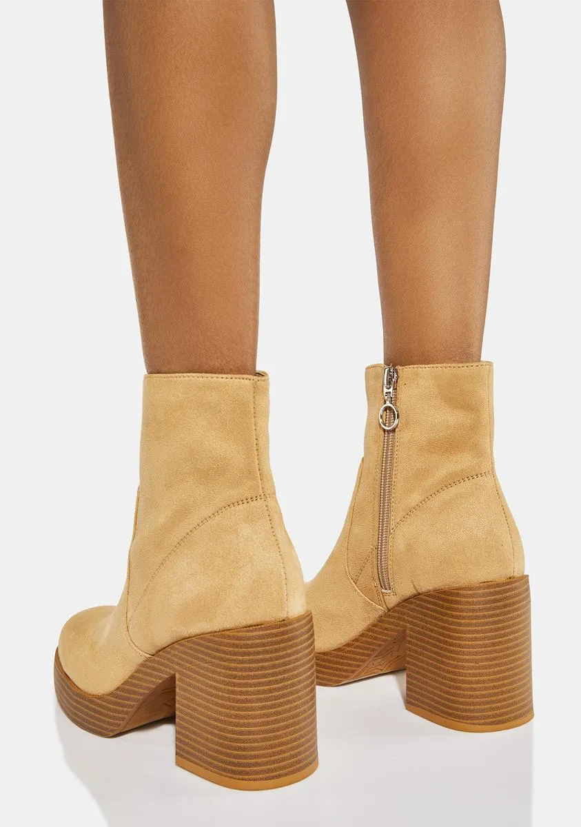 Camel Groovy Ankle Boots