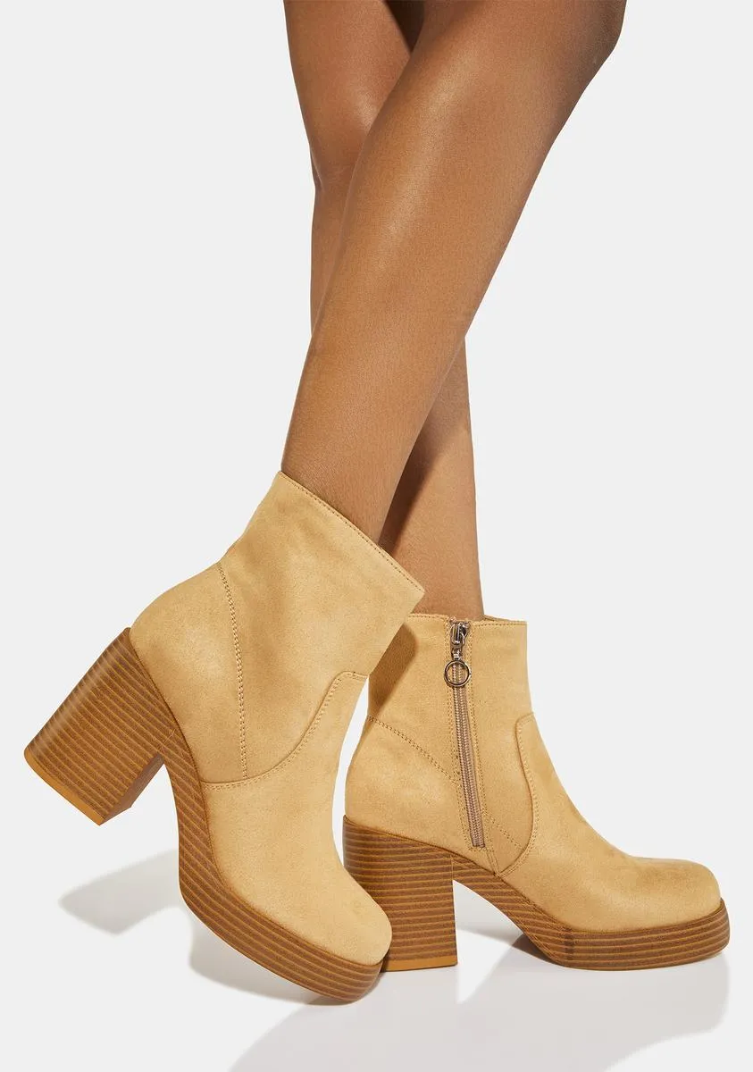 Camel Groovy Ankle Boots