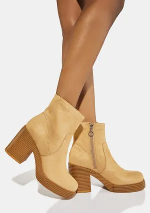 Camel Groovy Ankle Boots