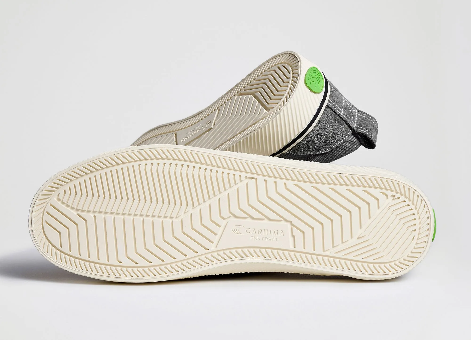 CATIBA Low Stripe Charcoal Grey Suede and Canvas Contrast Thread Sneaker Women