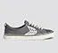 CATIBA Low Stripe Charcoal Grey Suede and Canvas Contrast Thread Sneaker Women