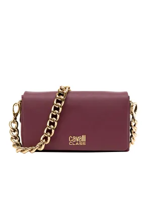 Cavalli Class ROMA Burgundy Envelope Small Clutch Shoulder Bag