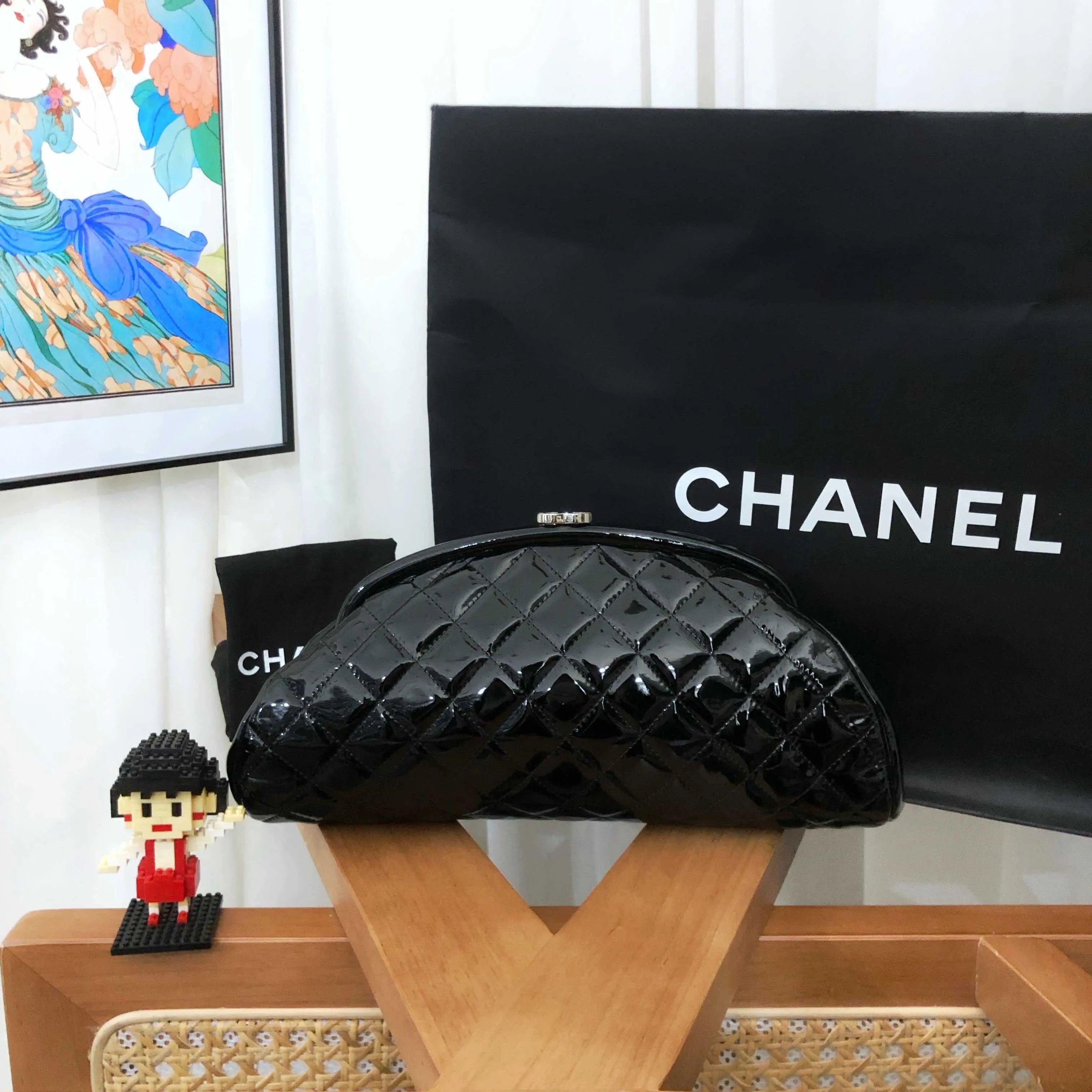 Chanel Quilted Black Clutch Bag Preloved 2011