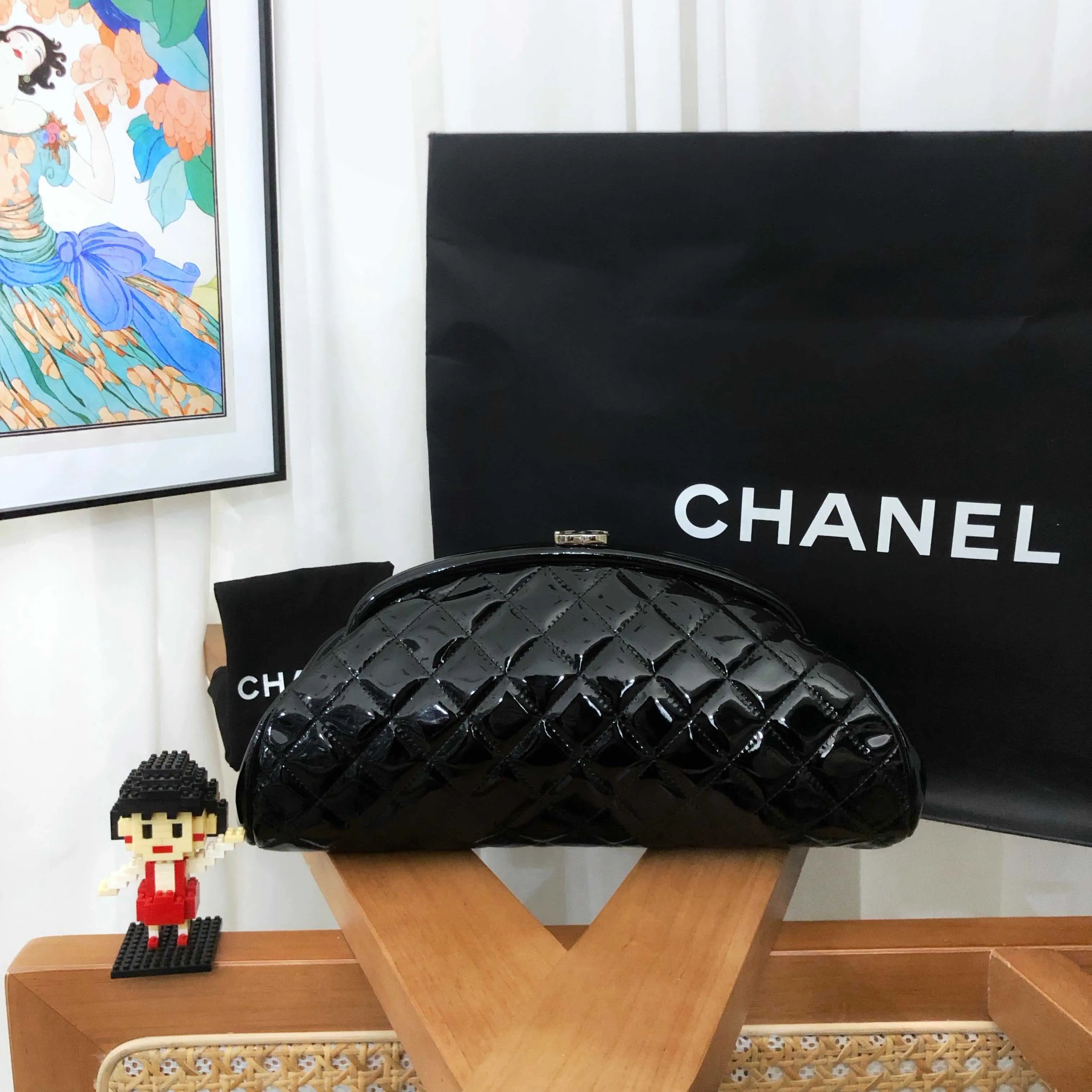 Chanel Quilted Black Clutch Bag Preloved 2011
