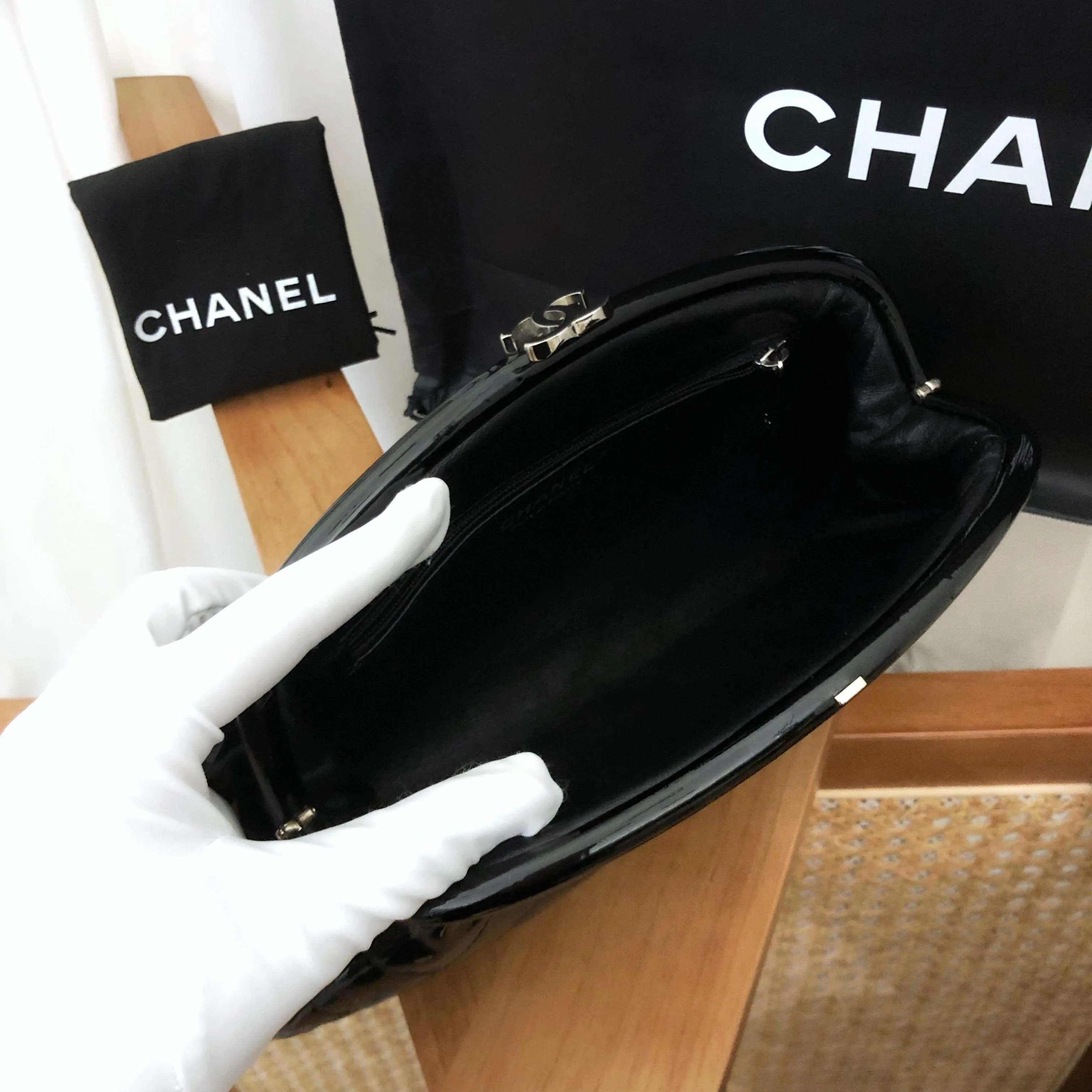 Chanel Quilted Black Clutch Bag Preloved 2011