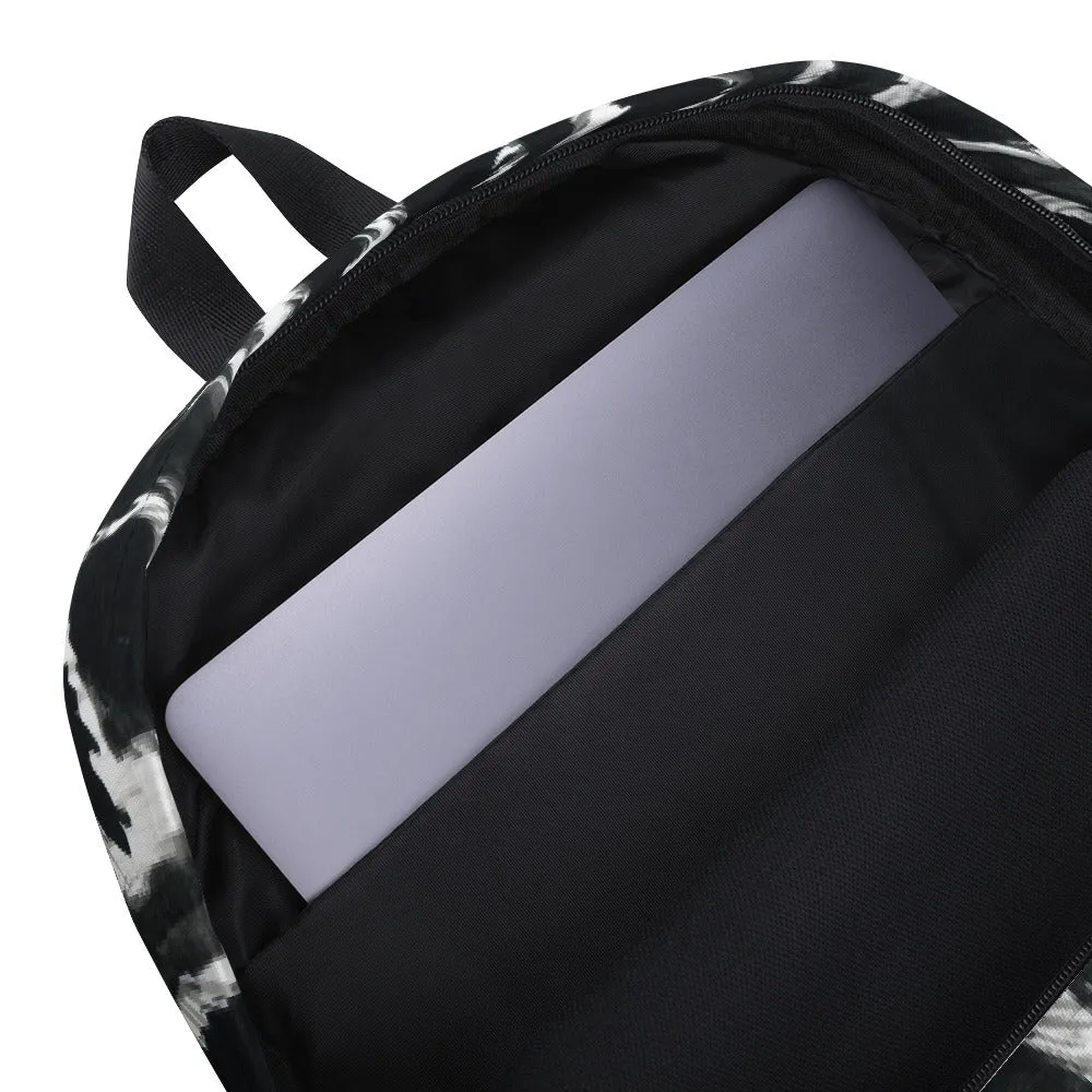 Chic Zebra Backpack, Animal Print Laptop Computer Tablet Travel Bag - Made in USA/EU