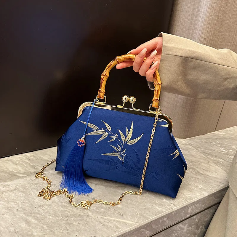 Chinese-Style Retro Embroidered Portable Crossbody Bag in Ethnic Cheongsam Design
