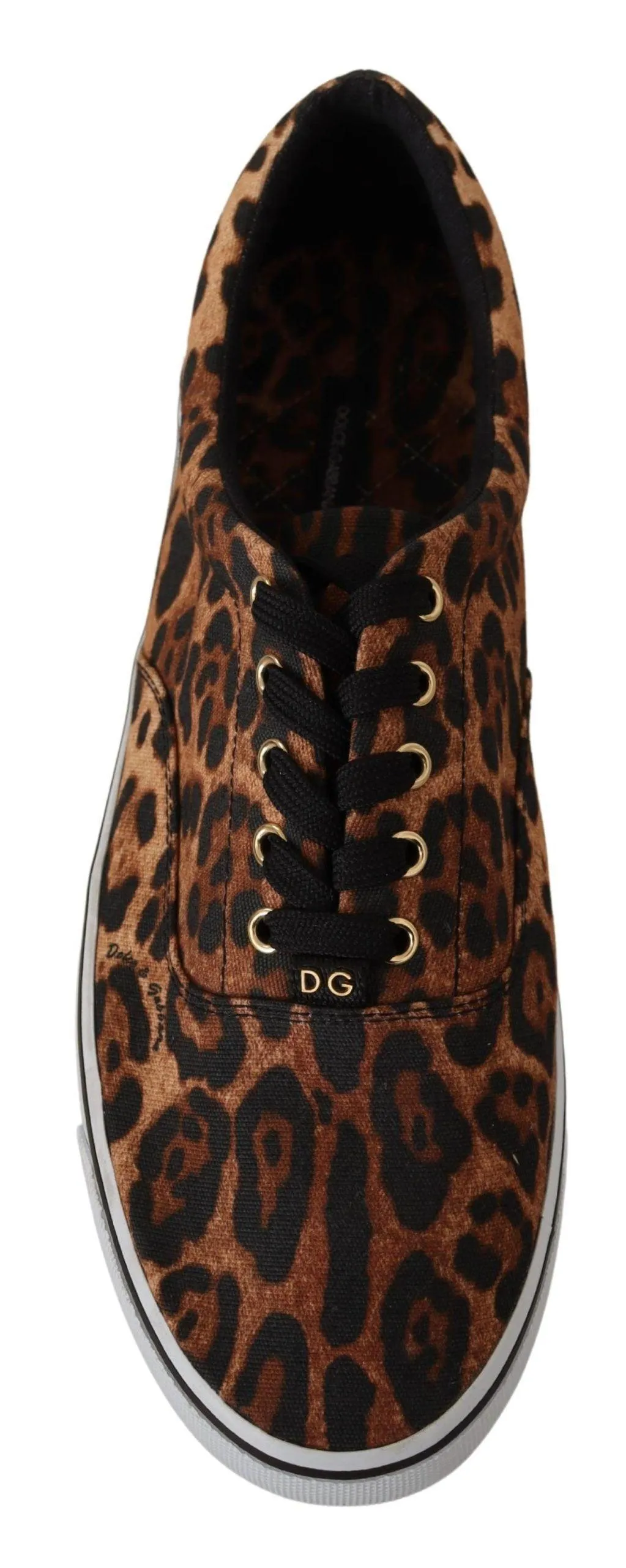 Dolce & Gabbana Brown Leopard Print Low Top Sneakers Shoes