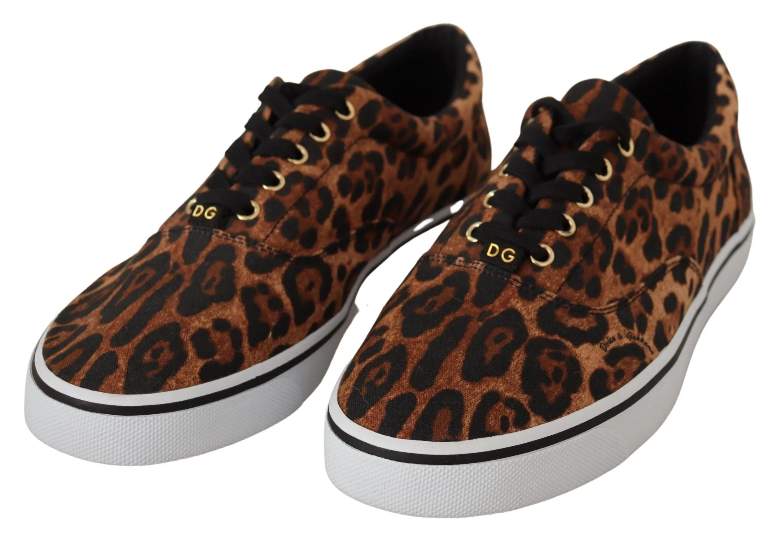 Dolce & Gabbana Brown Leopard Print Low Top Sneakers Shoes