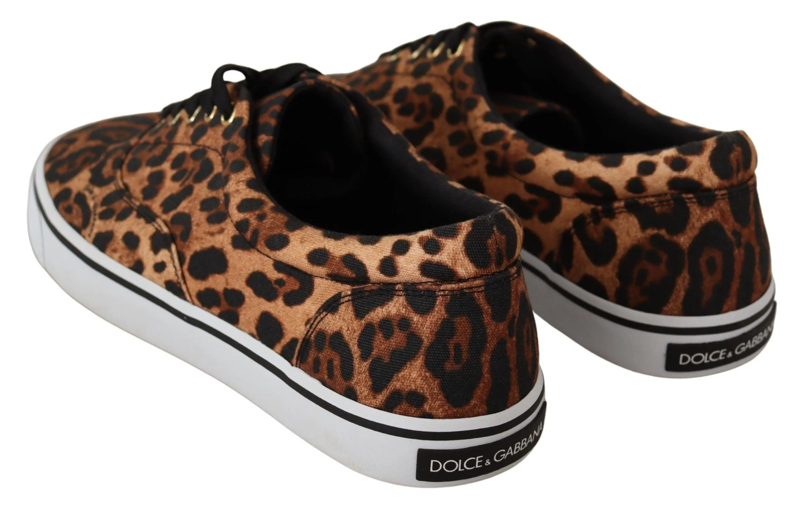 Dolce & Gabbana Brown Leopard Print Low Top Sneakers Shoes