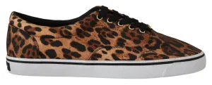 Dolce & Gabbana Brown Leopard Print Low Top Sneakers Shoes