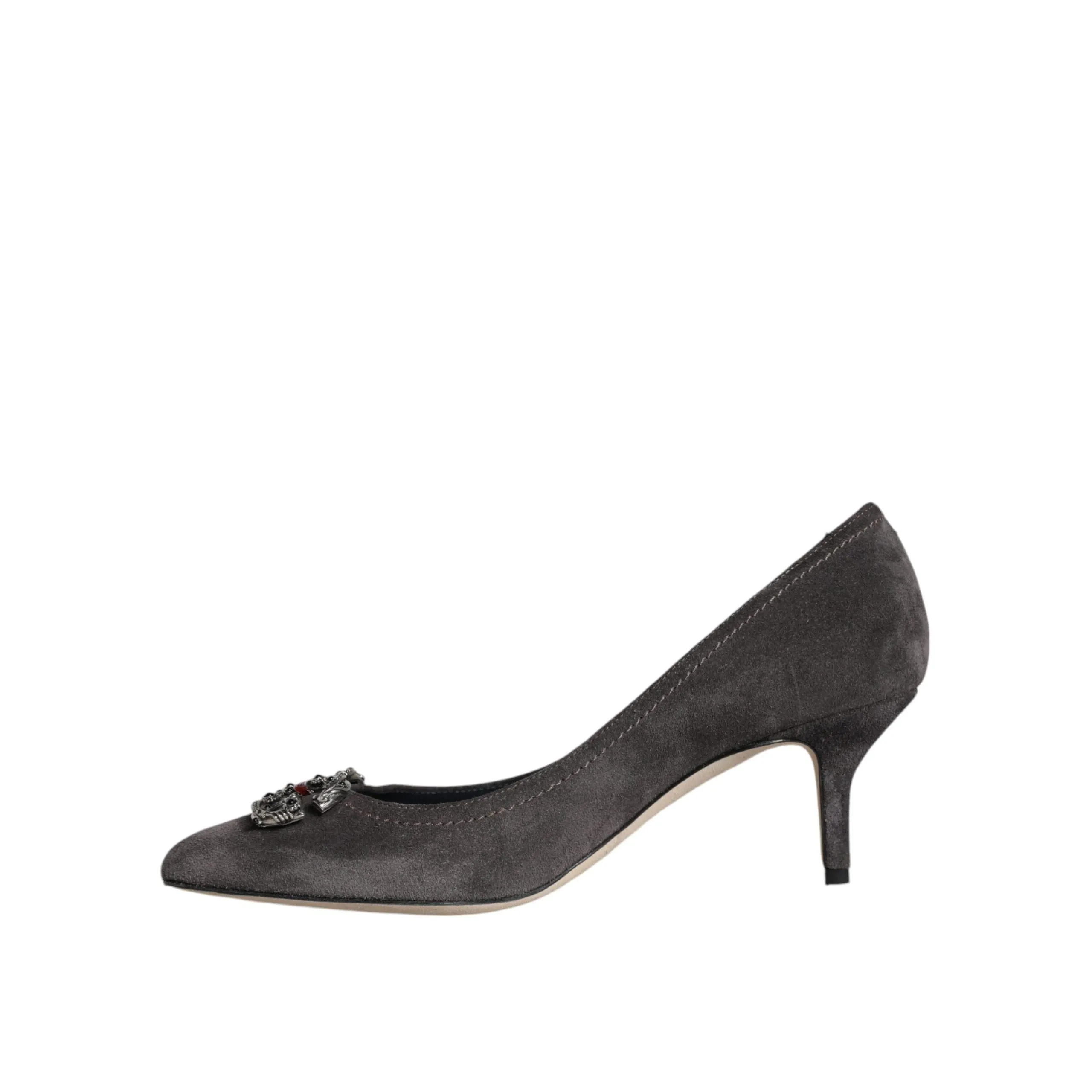 Dolce & Gabbana Gray Amore Suede Bellucci Heels Pumps Shoes