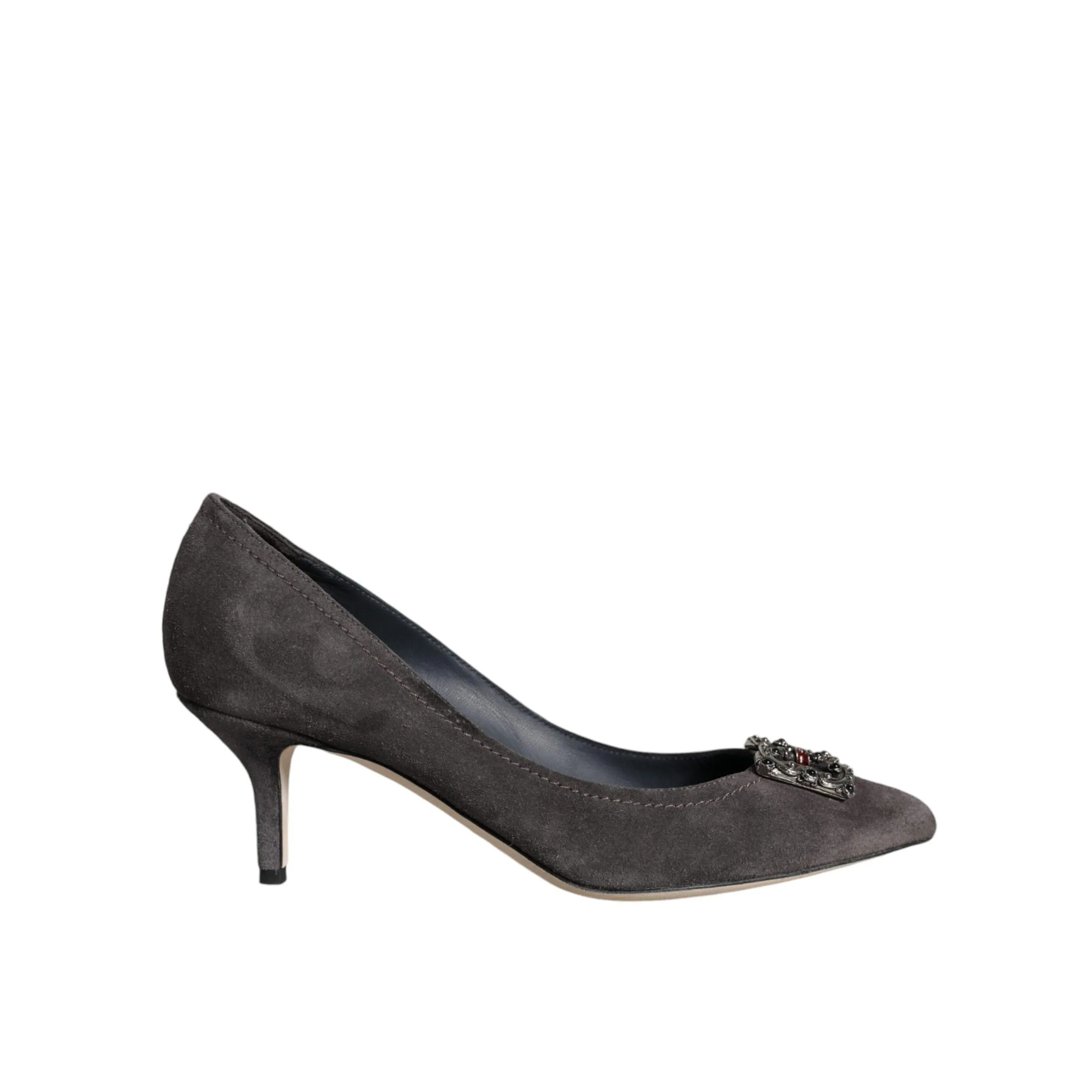 Dolce & Gabbana Gray Amore Suede Bellucci Heels Pumps Shoes