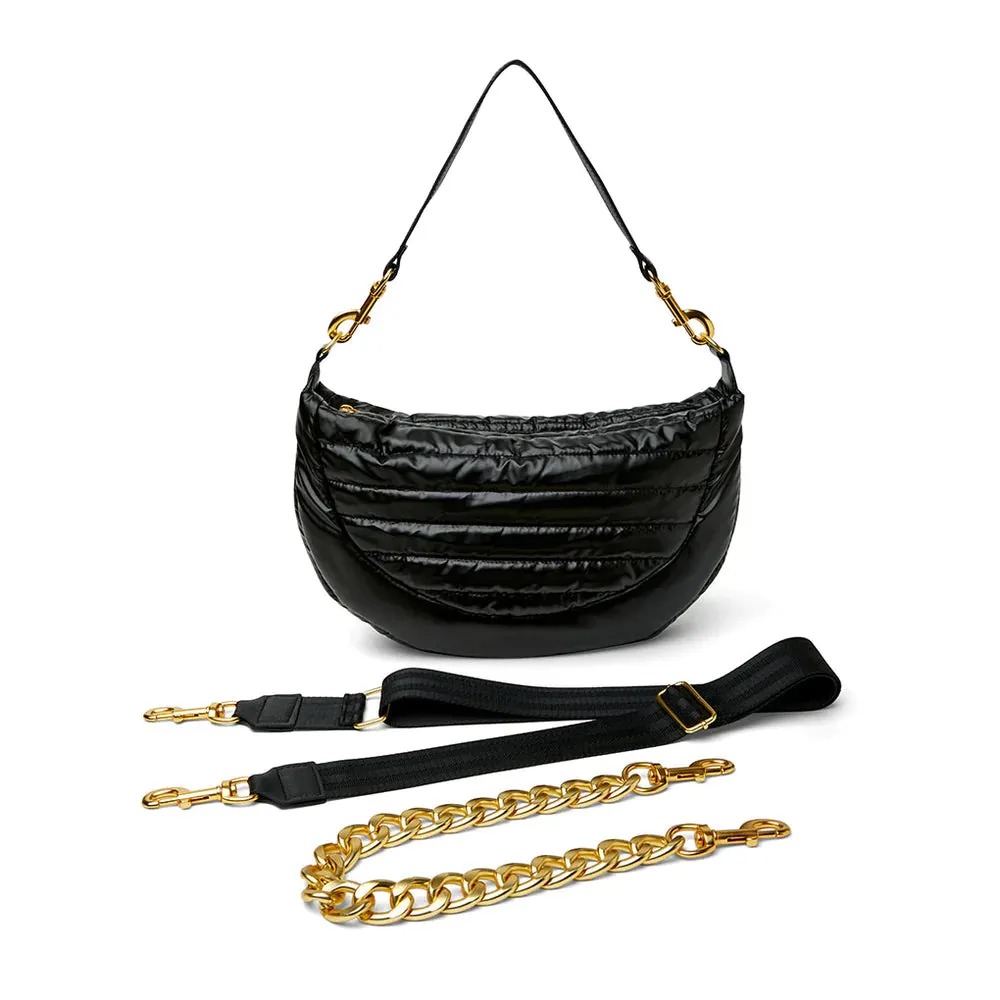 Elton Hobo Cross Body-Pearl Black