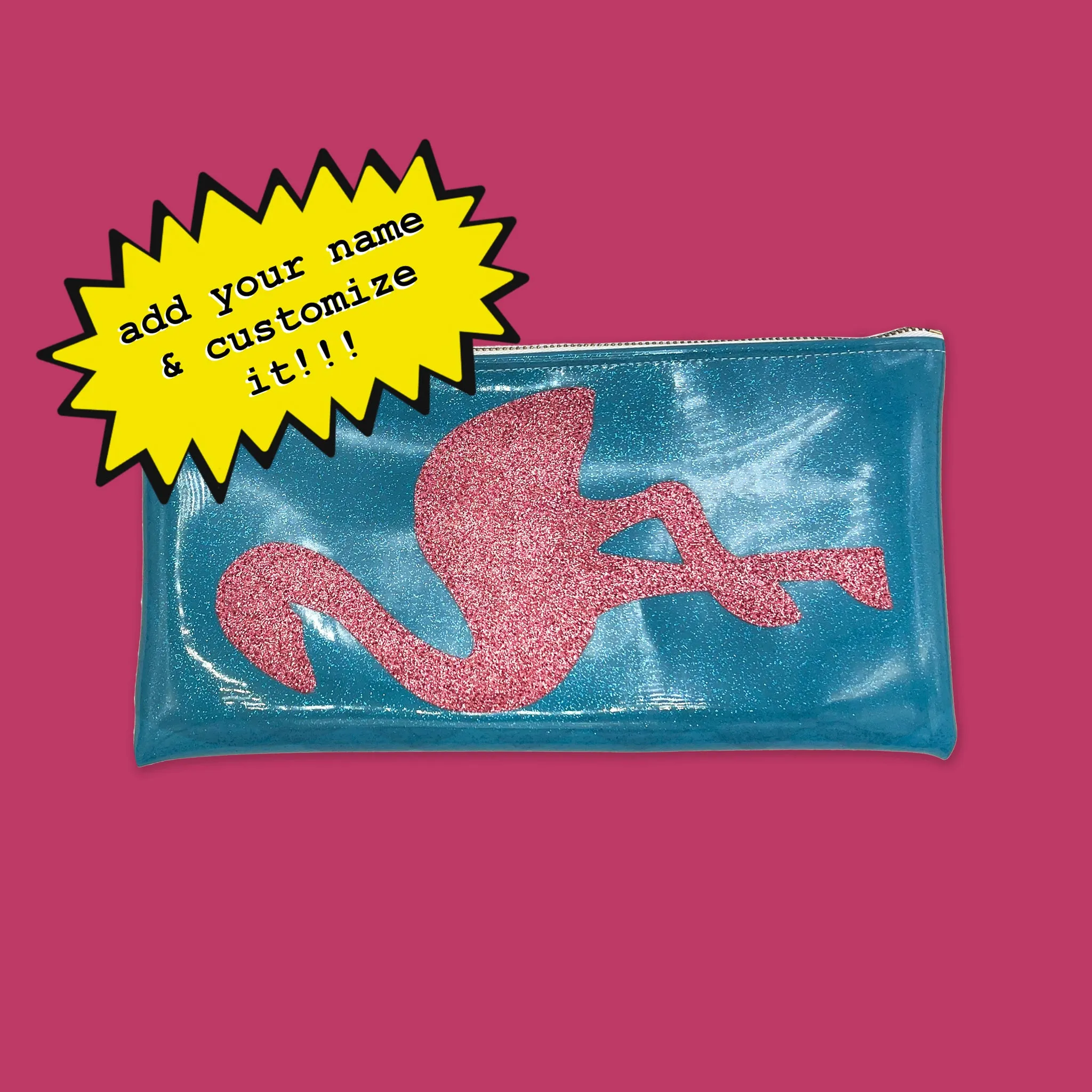 Fancy Flamingo Glitter Clutch! 🌸 Strut in Style with Flair!