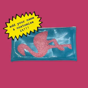 Fancy Flamingo Glitter Clutch! 🌸 Strut in Style with Flair!