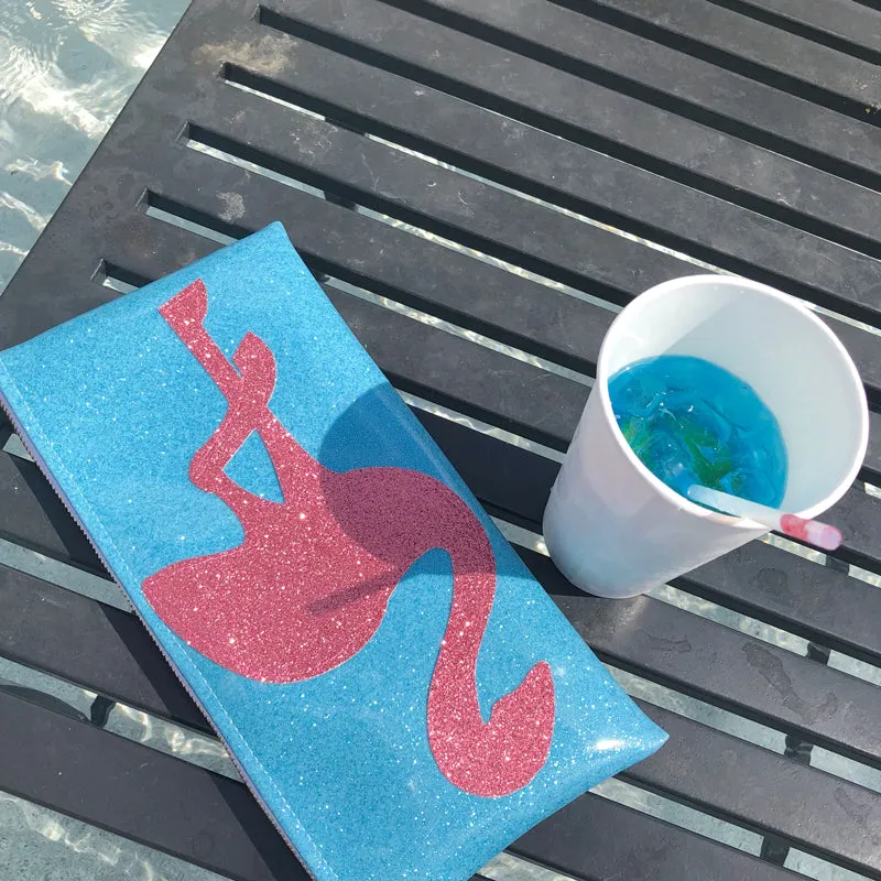 Fancy Flamingo Glitter Clutch! 🌸 Strut in Style with Flair!