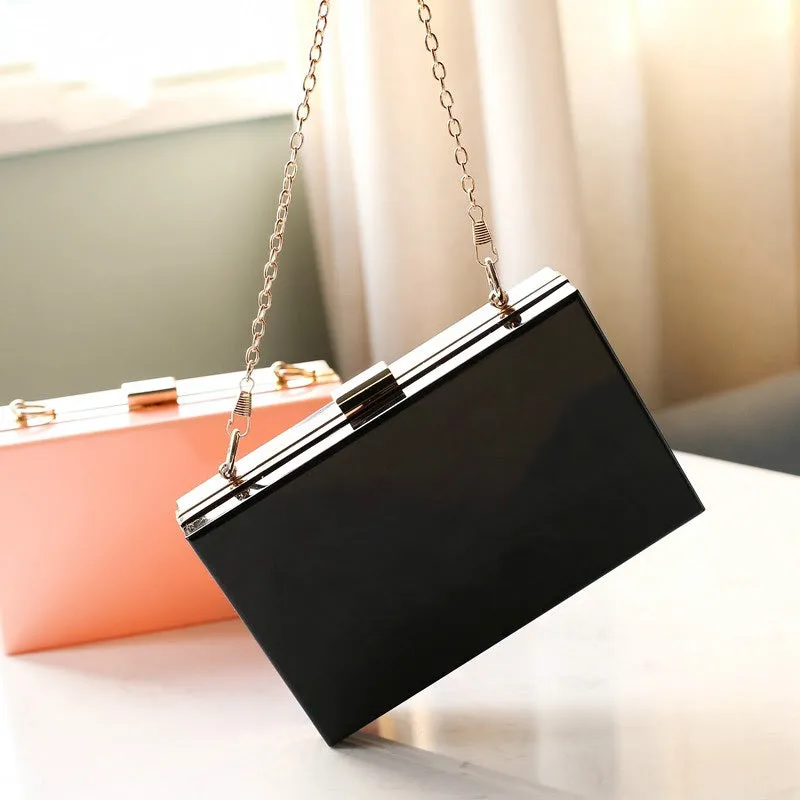 Fancy Rectangular Shaped Handbags with Detachable Chain
