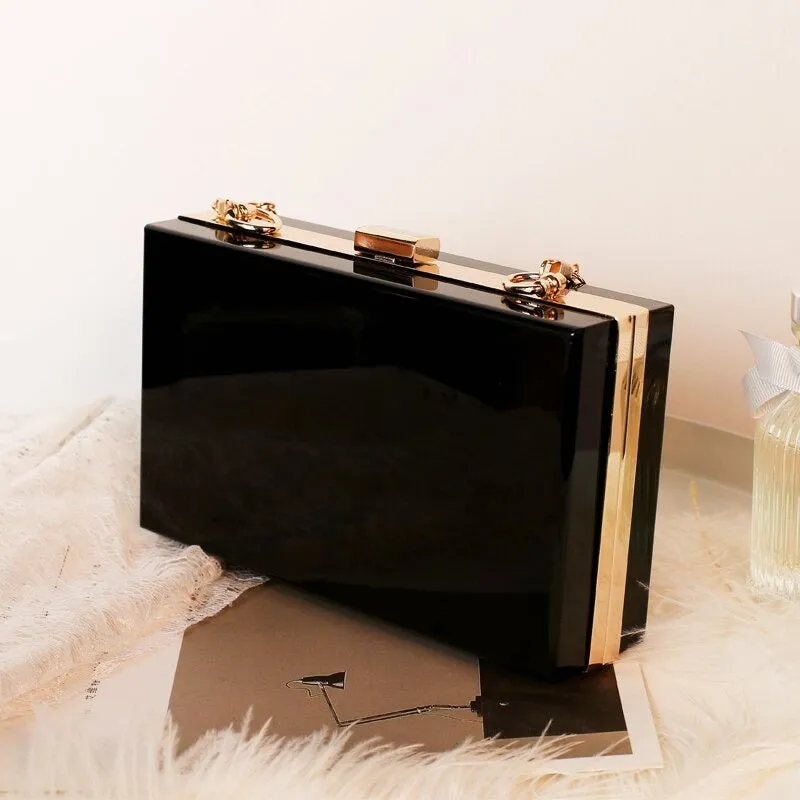 Fancy Rectangular Shaped Handbags with Detachable Chain