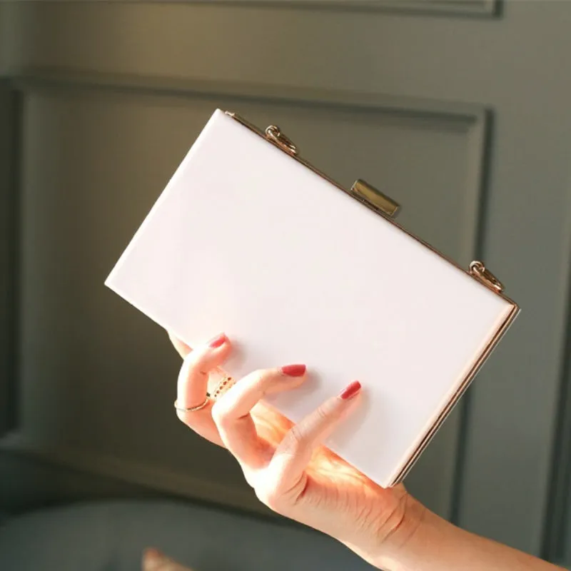 Fancy Rectangular Shaped Handbags with Detachable Chain