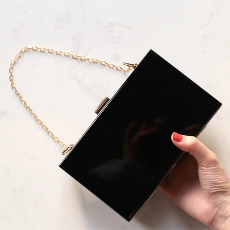 Fancy Rectangular Shaped Handbags with Detachable Chain