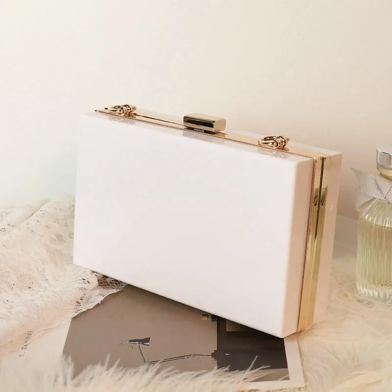 Fancy Rectangular Shaped Handbags with Detachable Chain