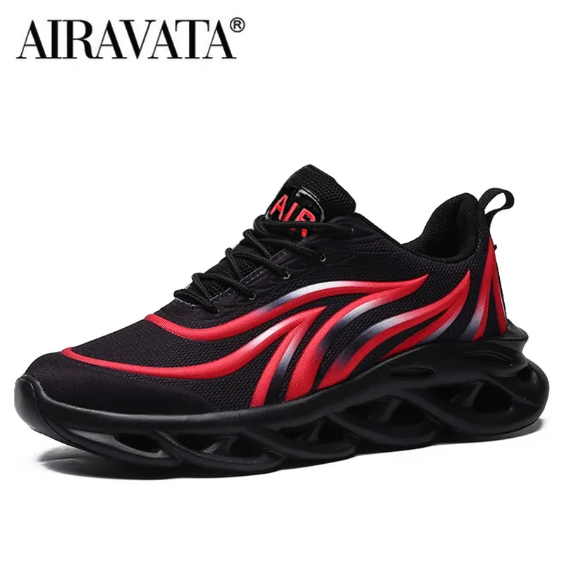 Flame Printed Sneakers Flying Weave Sports Shoes