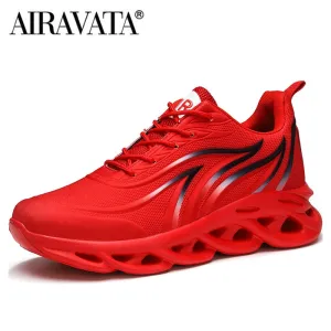Flame Printed Sneakers Flying Weave Sports Shoes